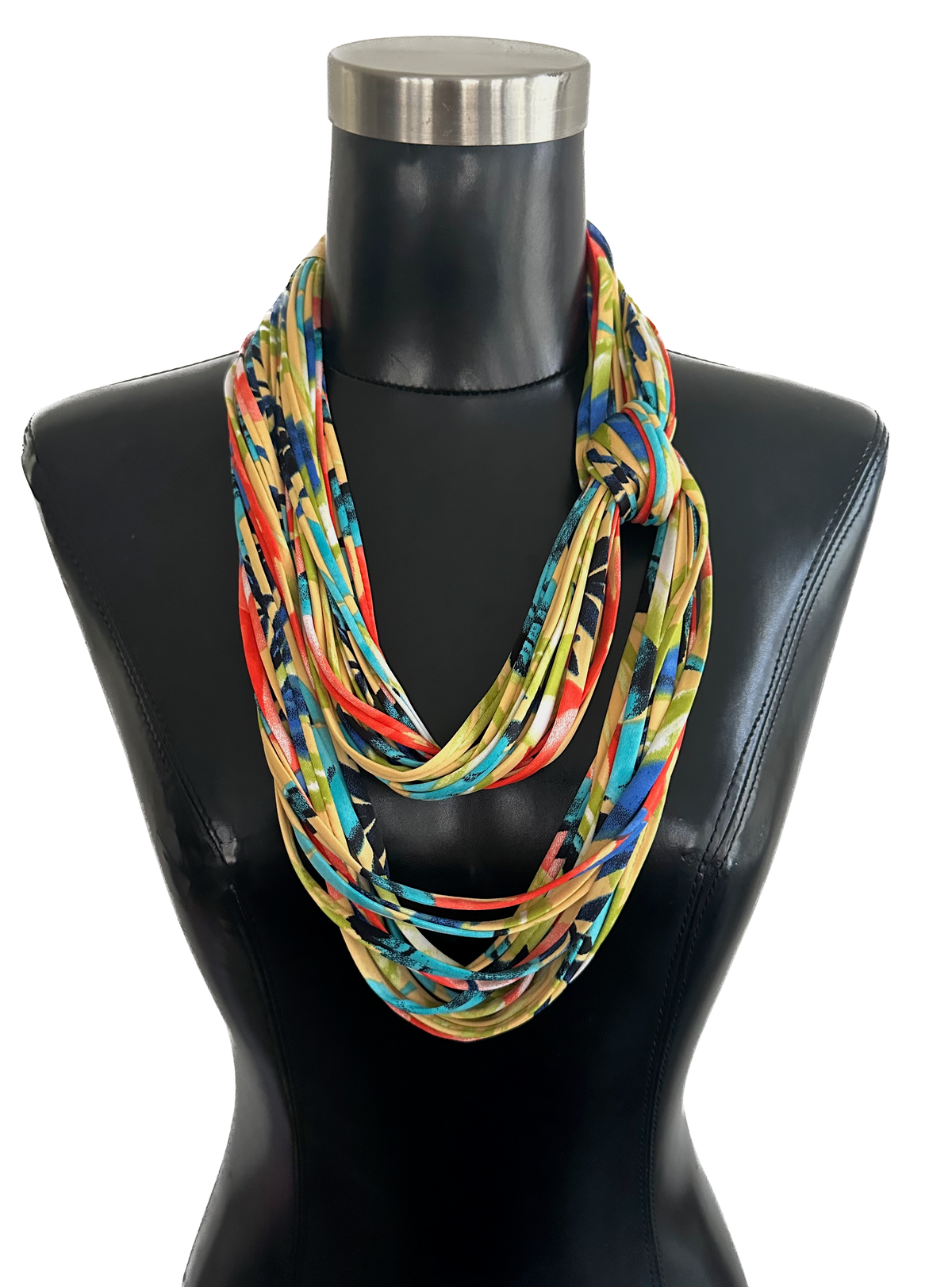 Floral Coral Scarf Necklace by Necknots