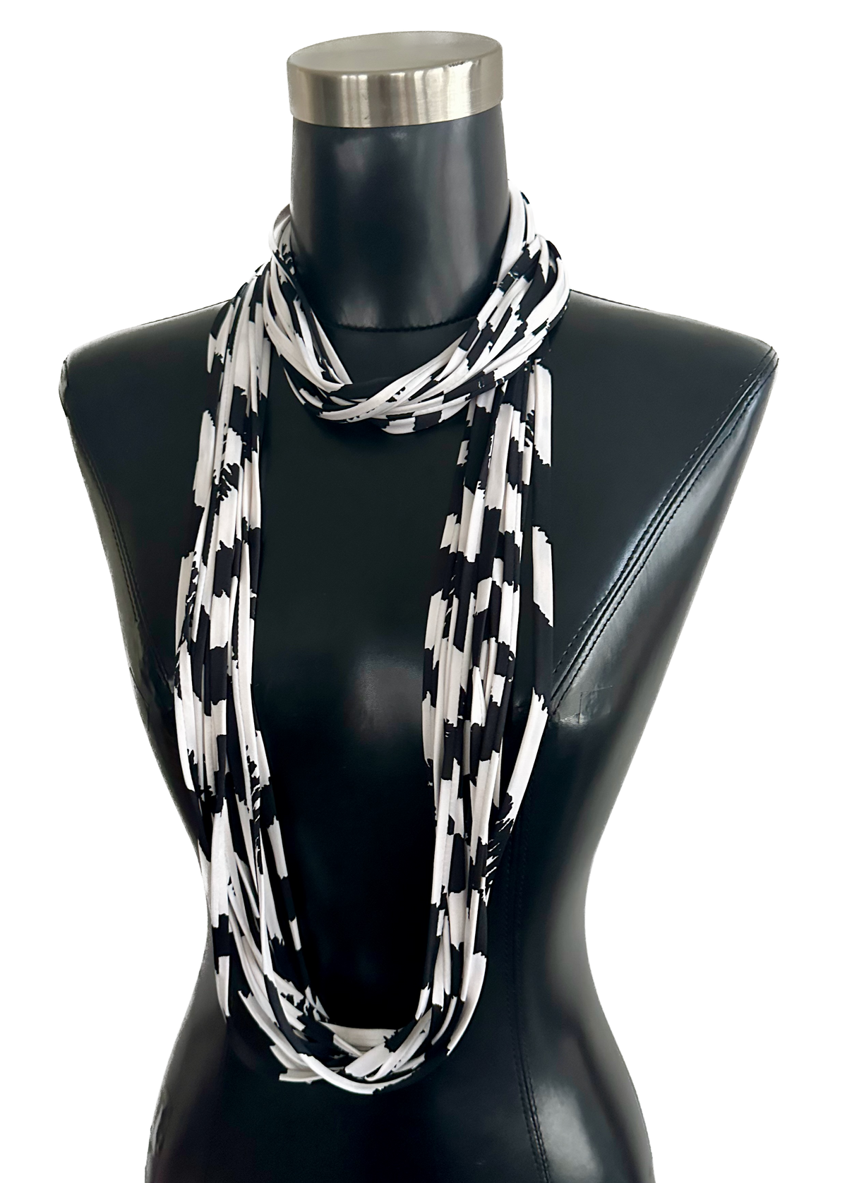 Black and White Scarf Necklace  &#39;Safari&#39;