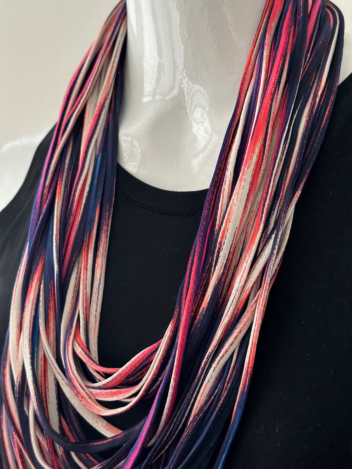 Rainbow Ombre Multi-Color Infinity Scarf Necklace &#39;Wild Fire&#39;