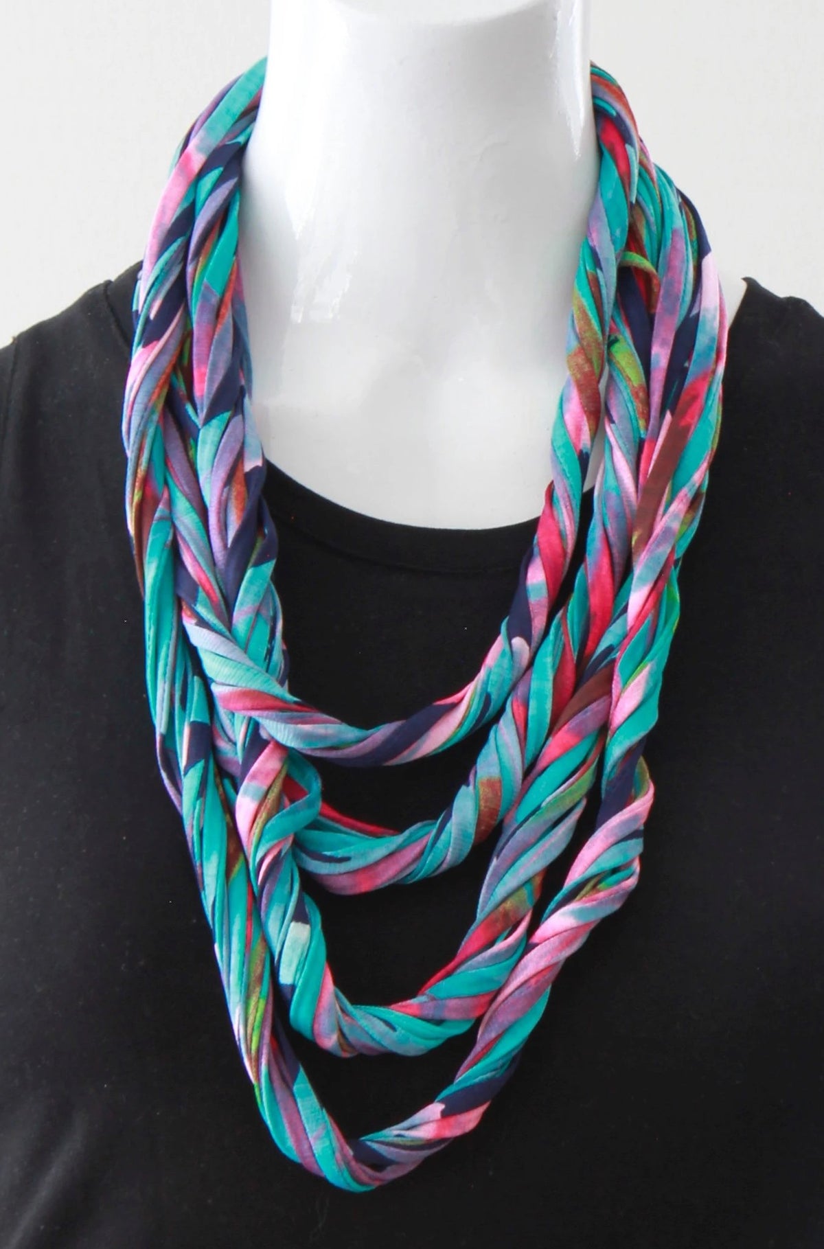 &#39;Full Bloom&#39; Multi-Coloured Infinity Scarf Necklace