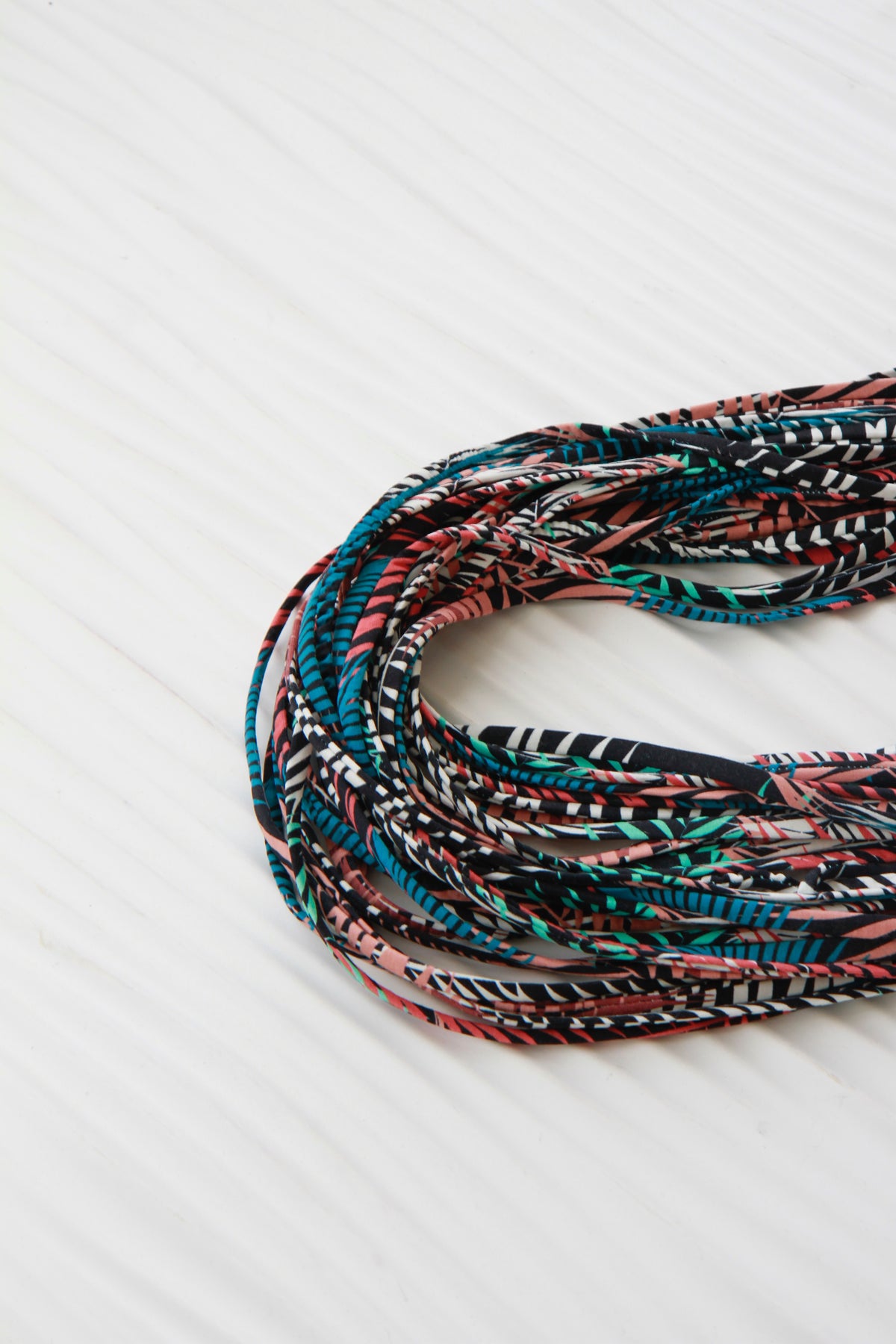 Multi-Color Leaf Print Infinity Scarf Necklace in &#39;Carnivale&#39; Print