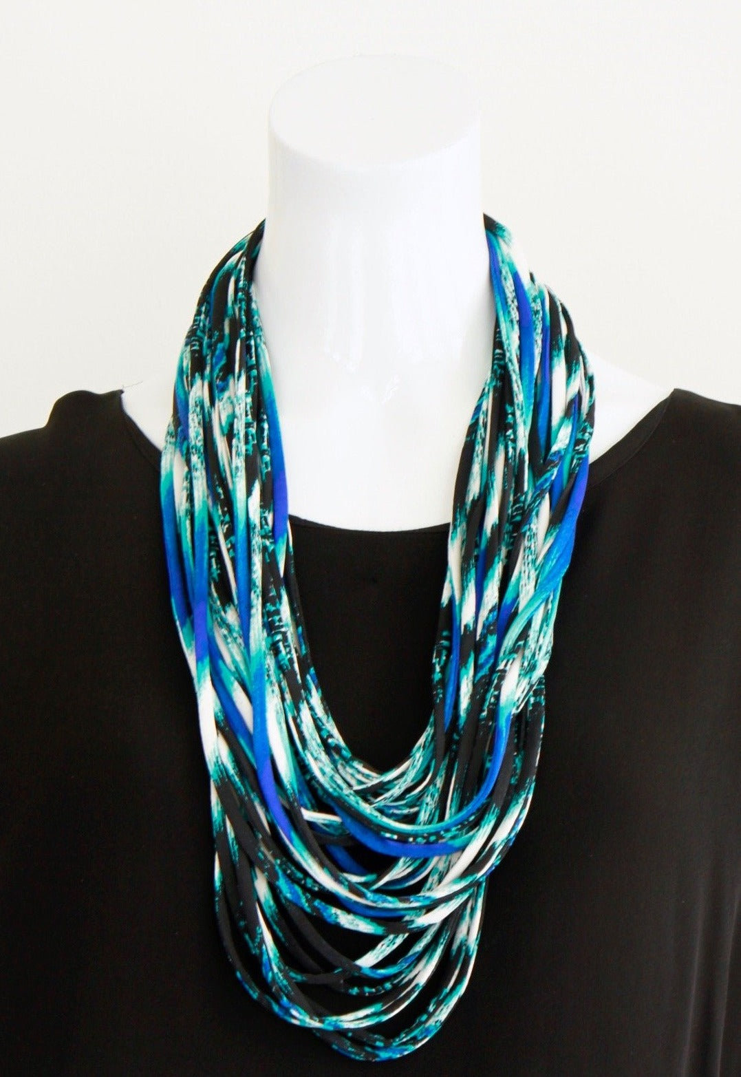 Blue and Turquoise Scarf Necklace &#39;Blue Crush&#39;