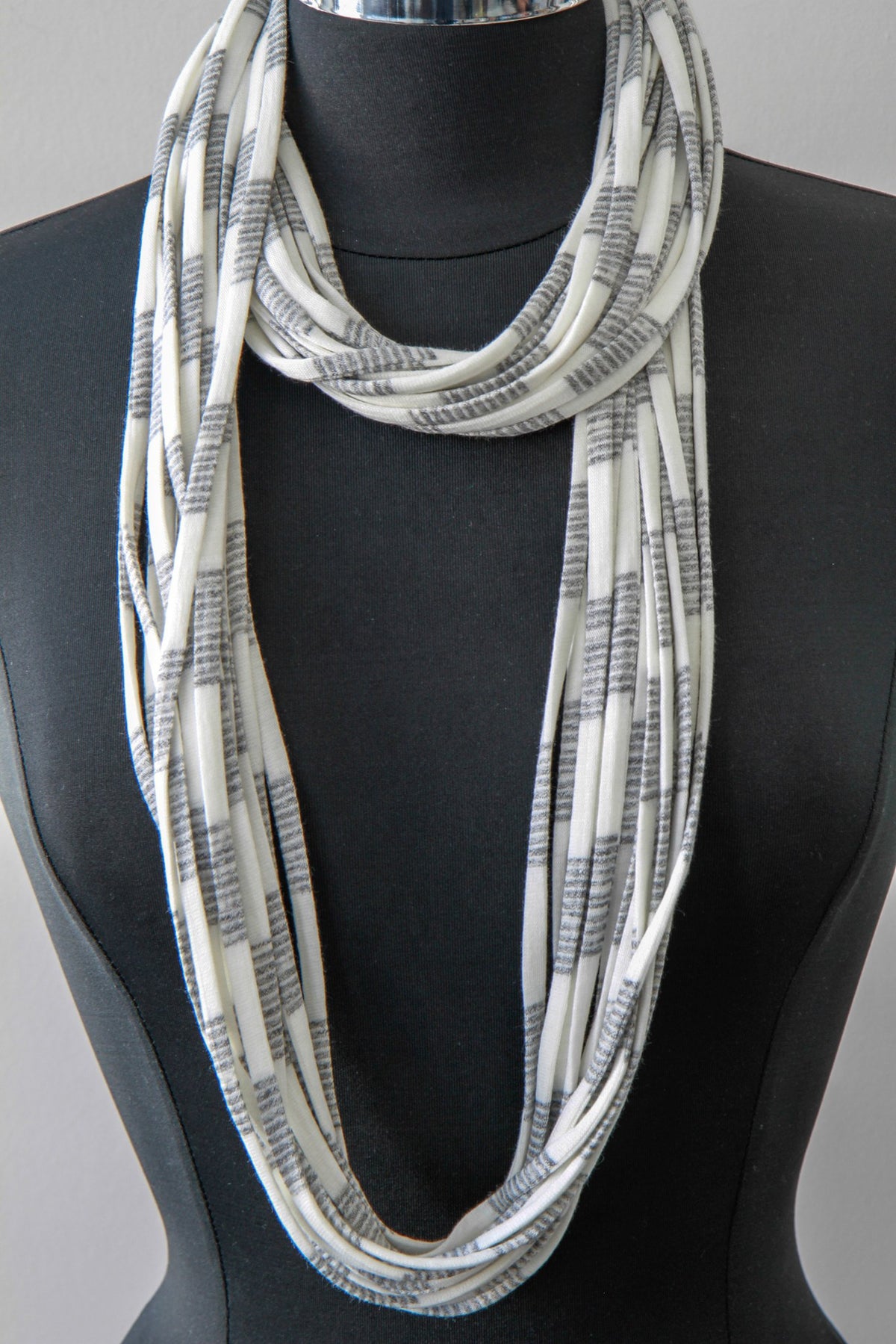 Gray Infinity Scarf in Soft Cotton for Women