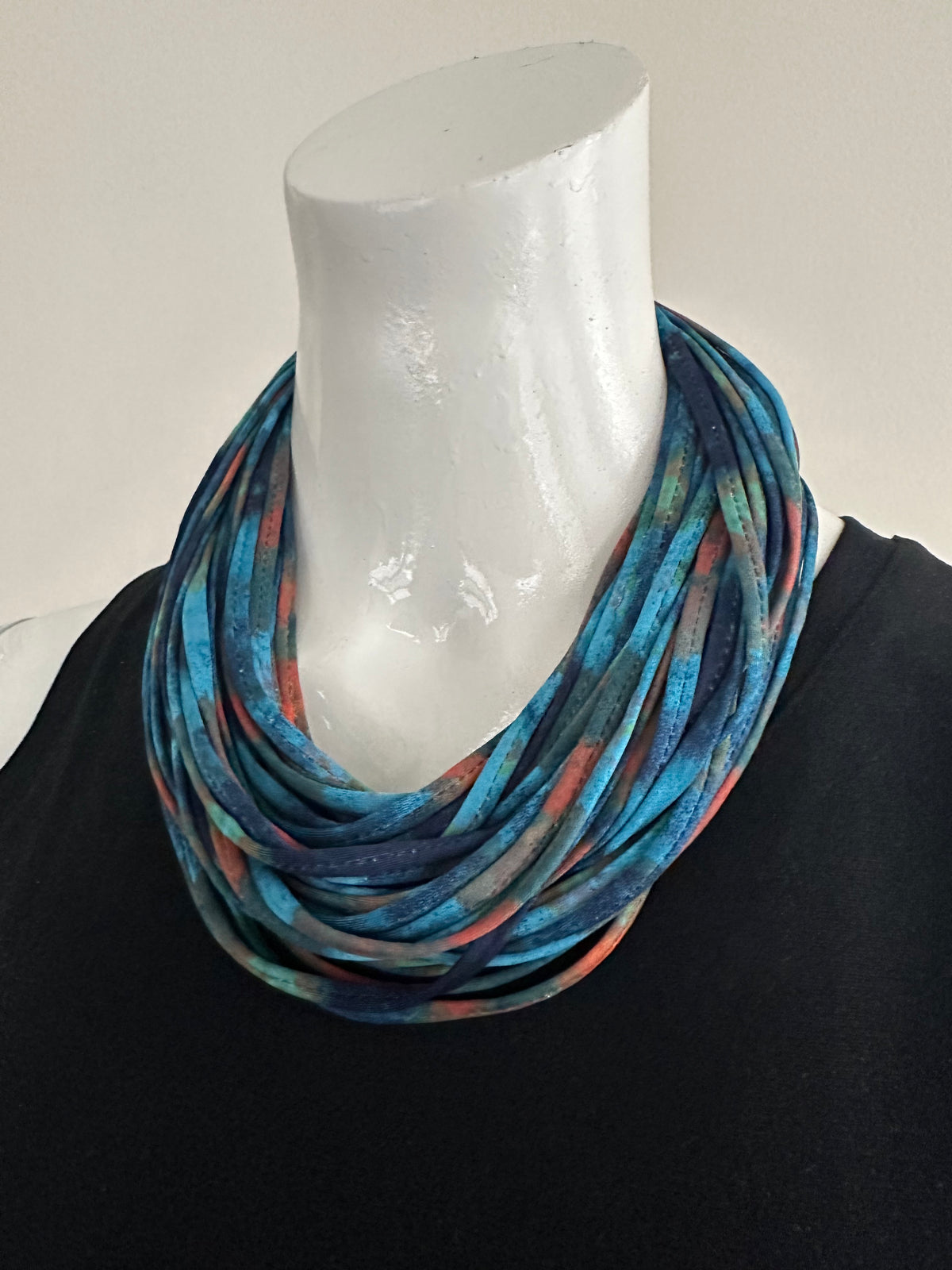 Infinity Scarf in Teal Blue and Orange &#39;Bondi Blue&#39;