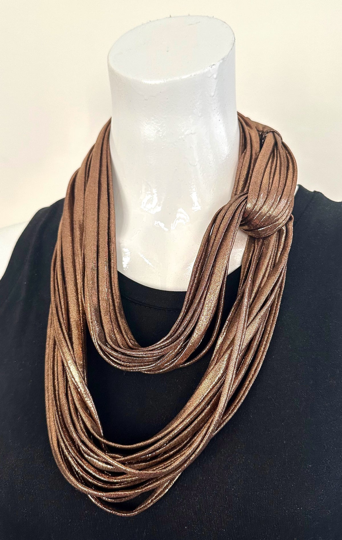 Infinity Scarf Necklace in Metallic Bronze &#39;Brilliant Bronze&#39;