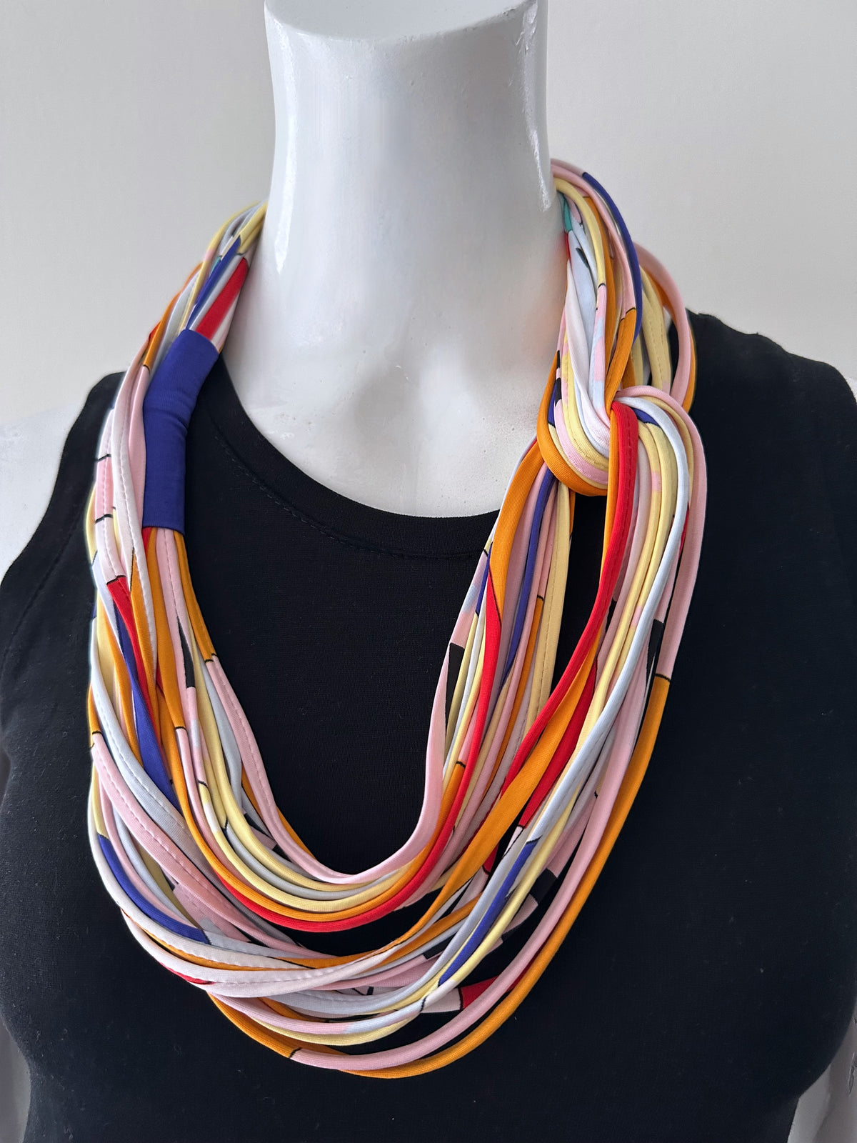Bright Yellow Colorblock Scarf Necklace &#39;Sunshine&#39;
