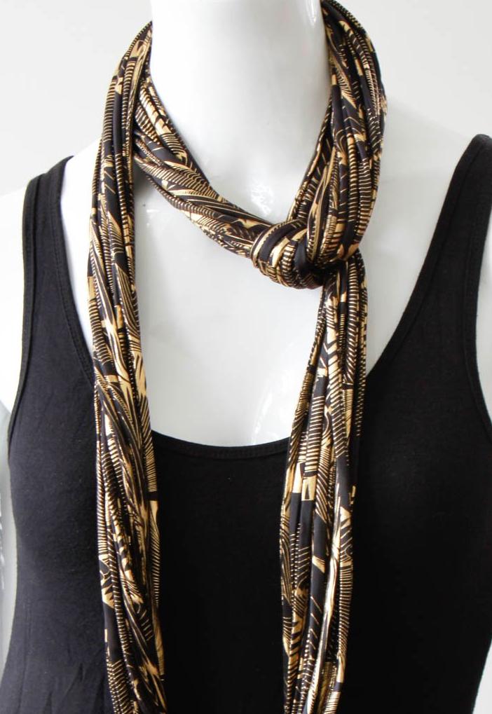 Infinity Scarf in Black and Gold &#39;Gold Leaf&#39;