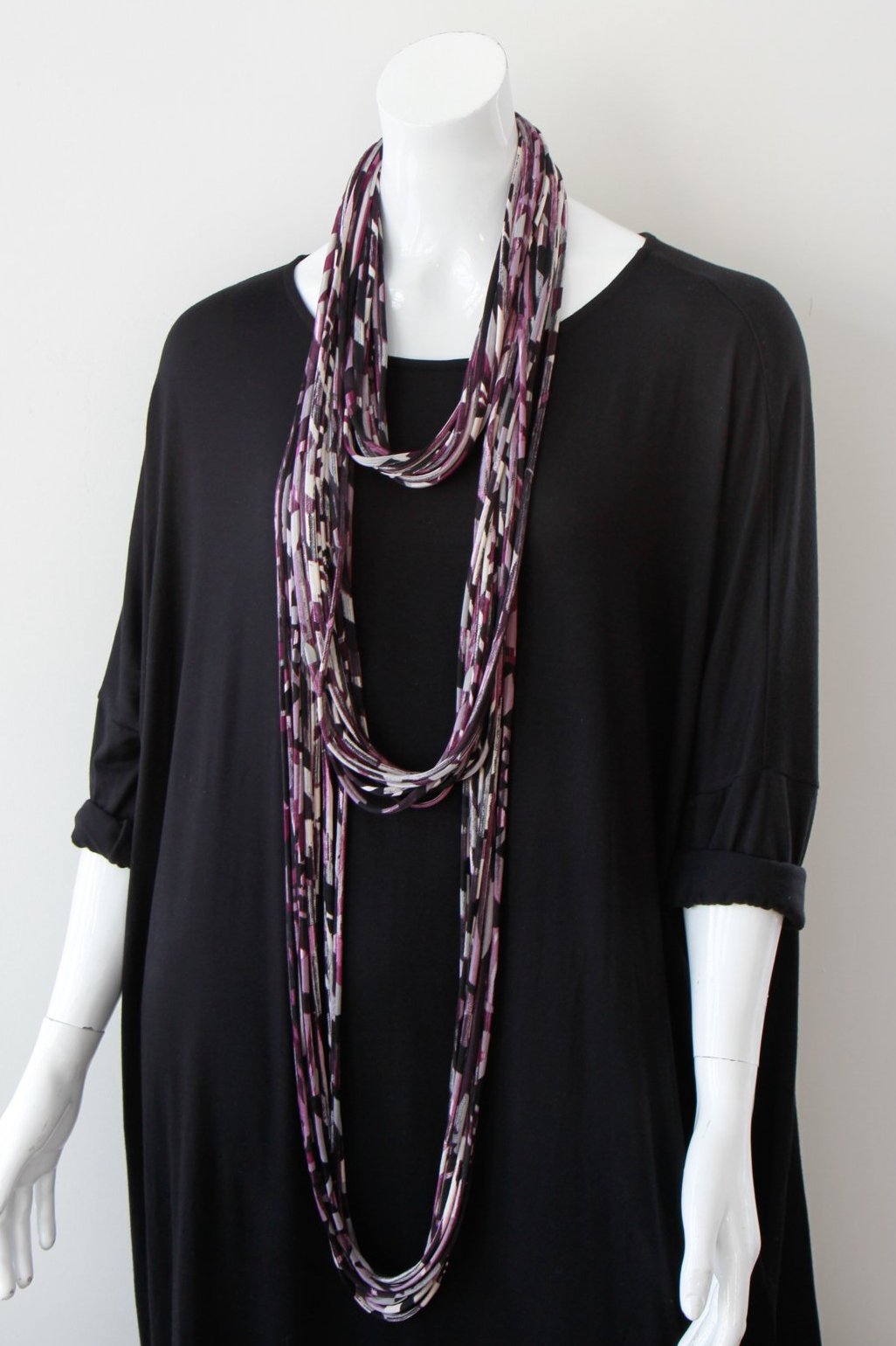 Purple and Black Infinity Scarf &#39;Grapevine&#39;