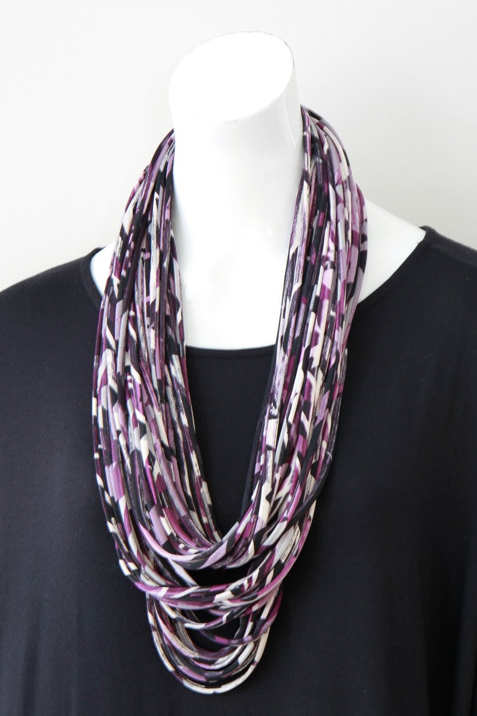 Purple and Black Infinity Scarf &#39;Grapevine&#39;