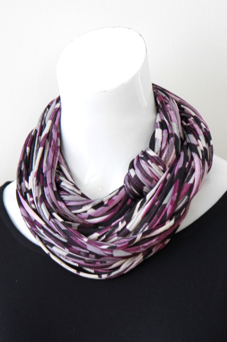 Purple and Black Infinity Scarf &#39;Grapevine&#39;