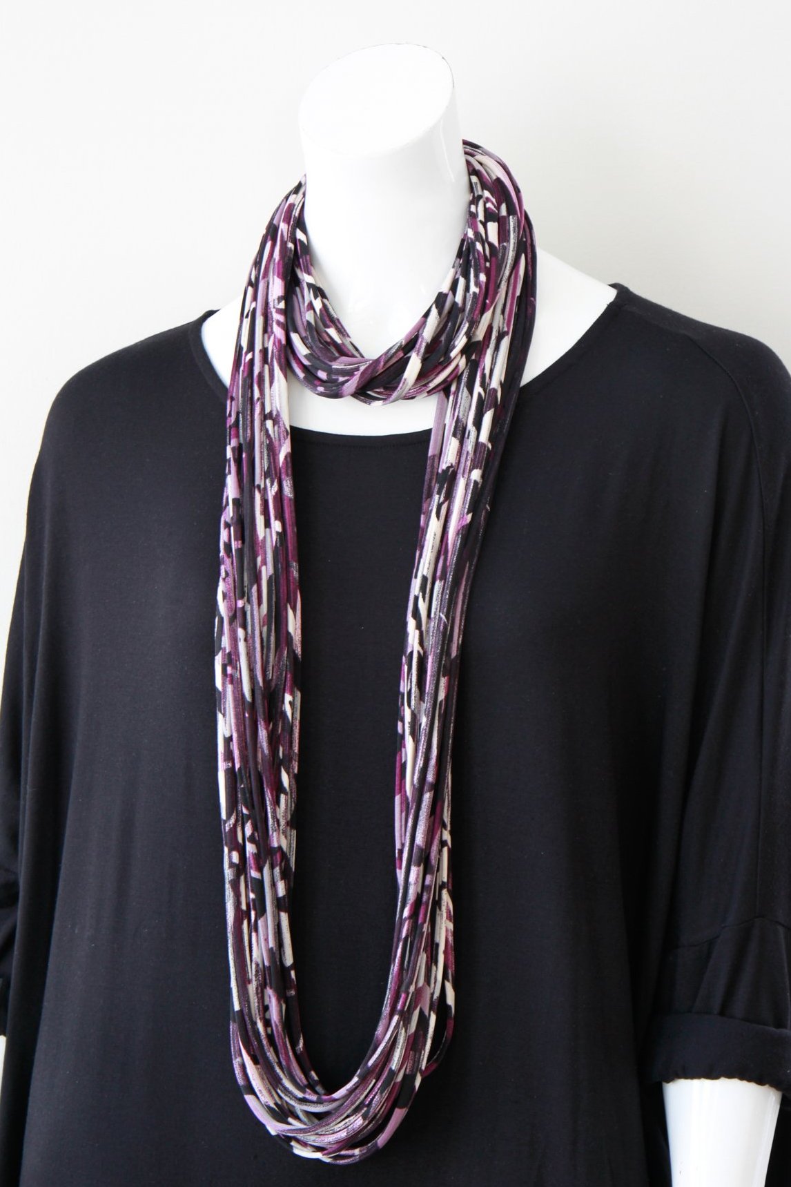 Purple and Black Infinity Scarf &#39;Grapevine&#39;
