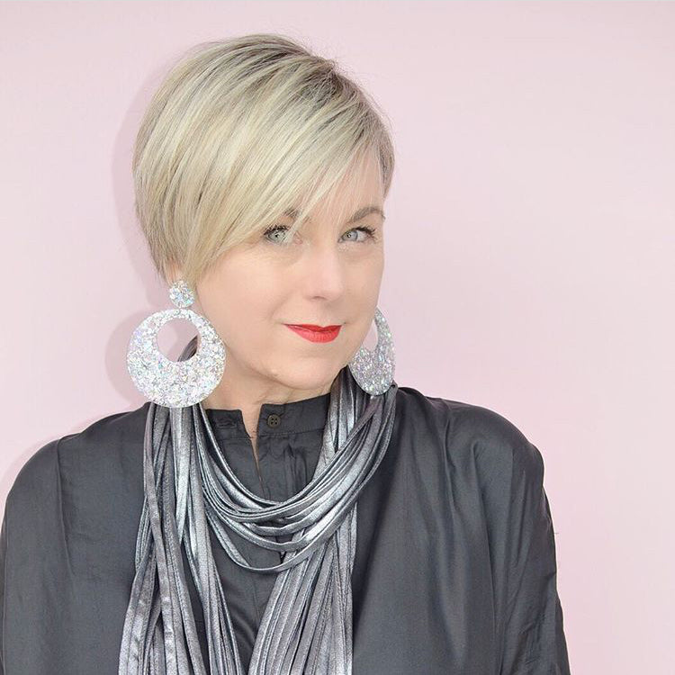 Rhodium Vegan Leather Silver Scarflace