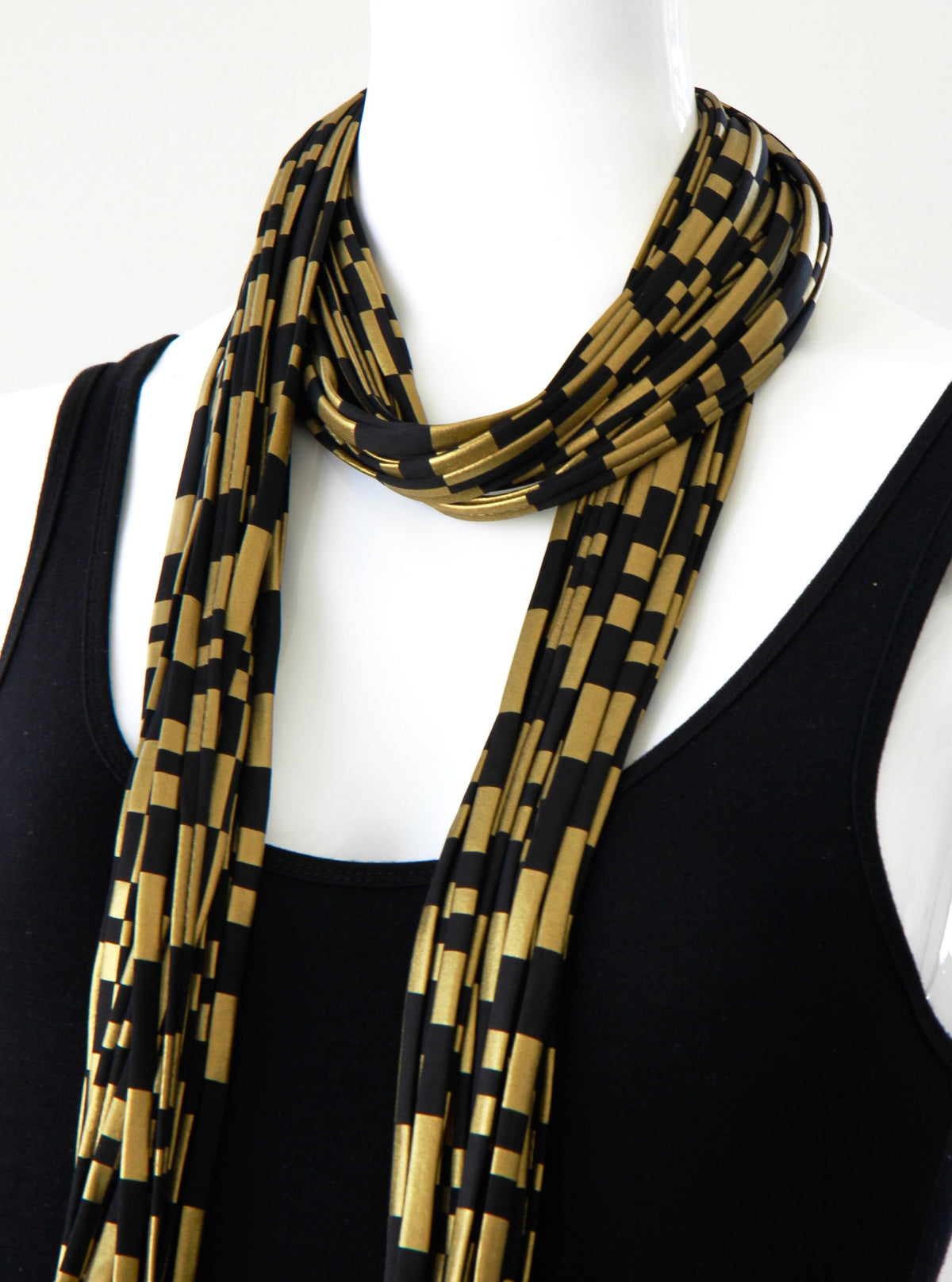 Gold and Black Infinity Scarf &quot;Pot of Gold&#39;