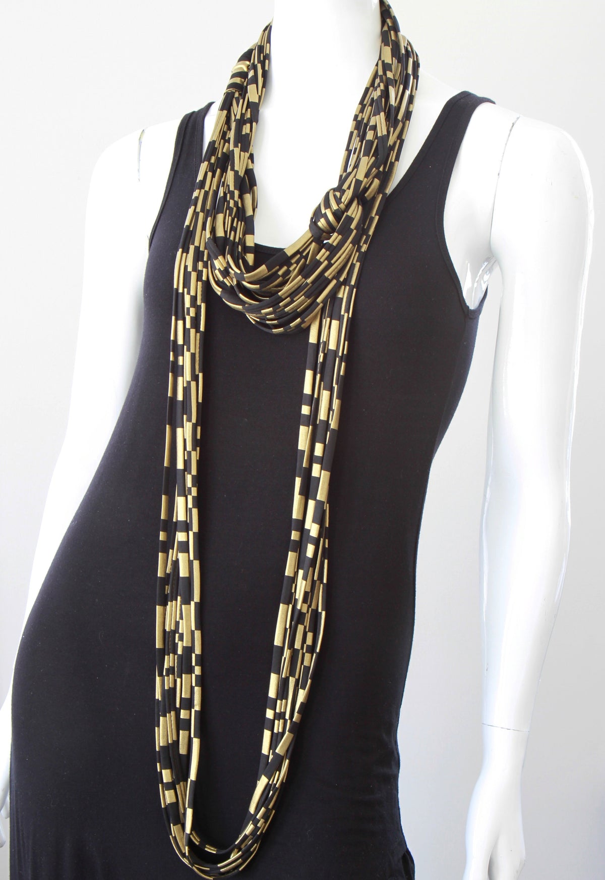 Gold and Black Infinity Scarf &quot;Pot of Gold&#39;