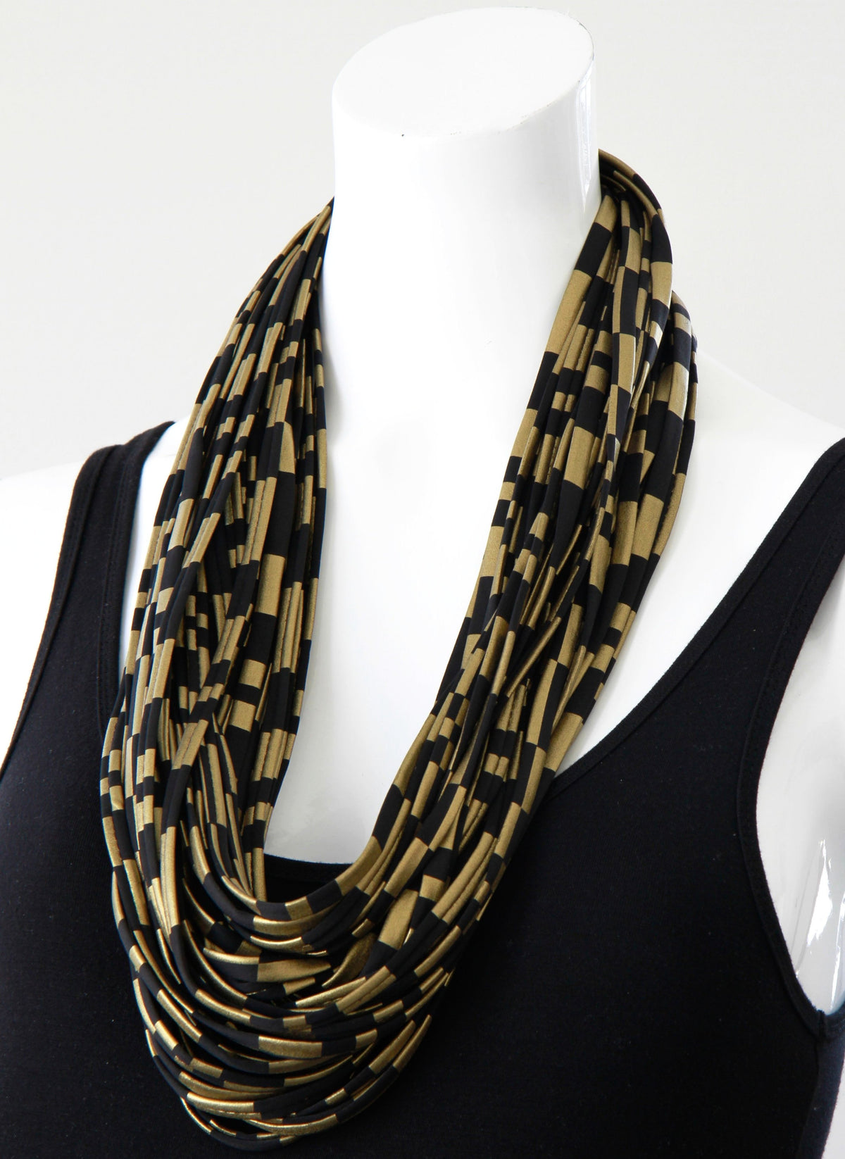 Gold and Black Infinity Scarf &quot;Pot of Gold&#39;