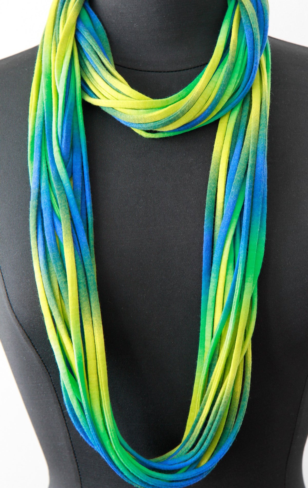 Blue and Lime Green Ombre Print Necklace or Jewelry for Her