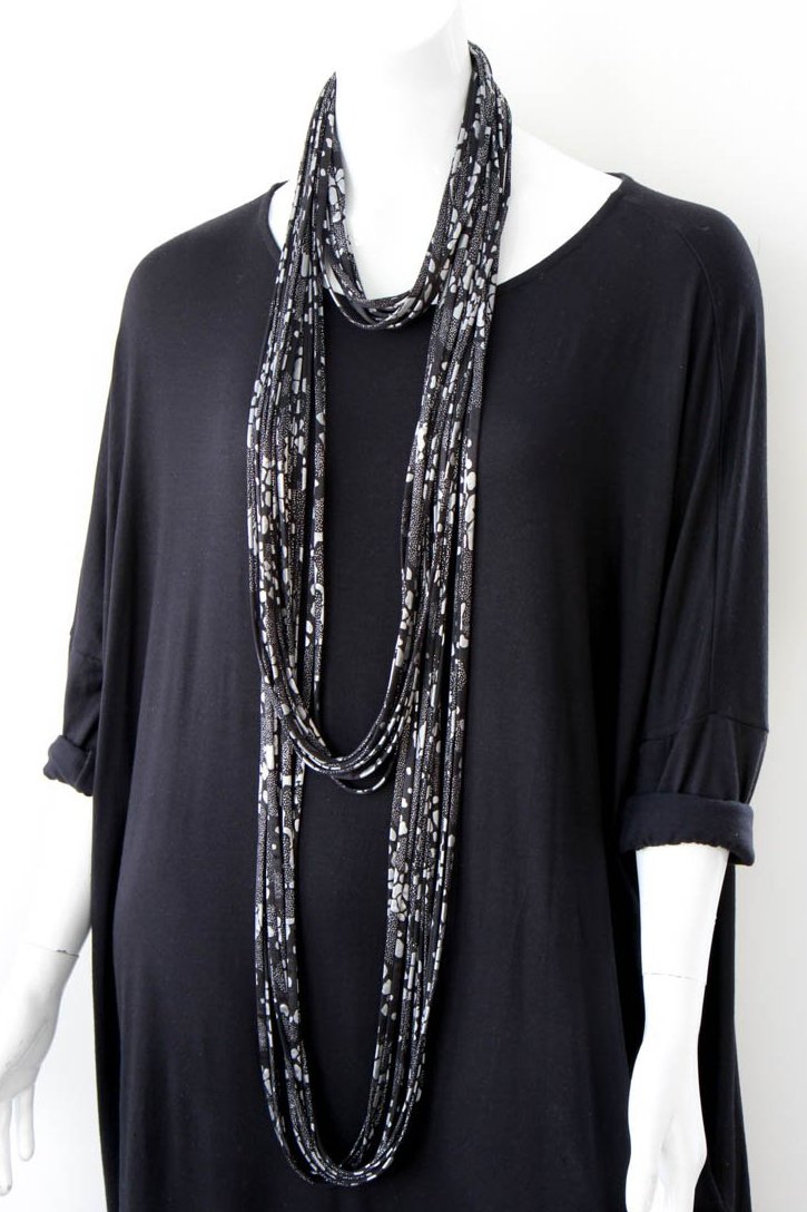 Infinity Scarf in Black and Silver  &#39;Meteorite&#39;
