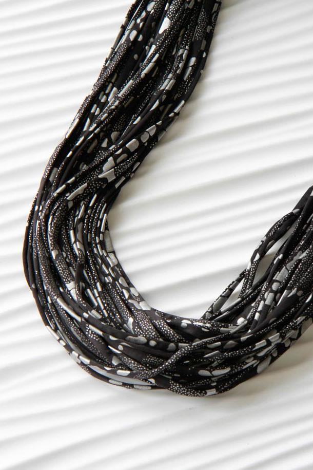 Infinity Scarf in Black and Silver  &#39;Meteorite&#39;