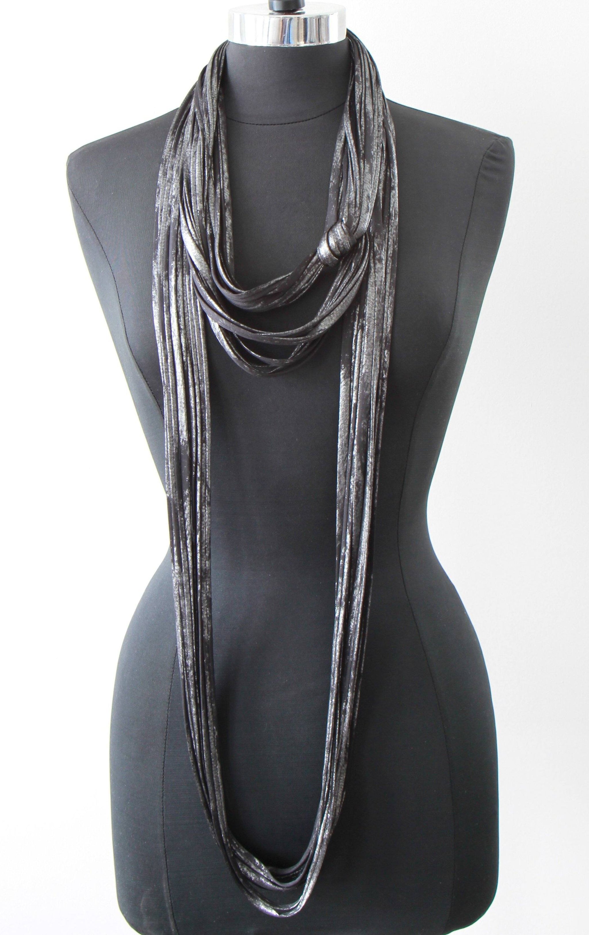 Silver hotsell scarf necklace
