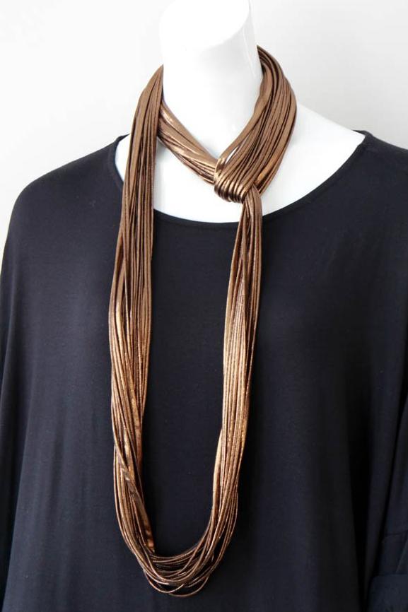 Infinity Scarf Necklace in Metallic Bronze &#39;Cocoa&#39;