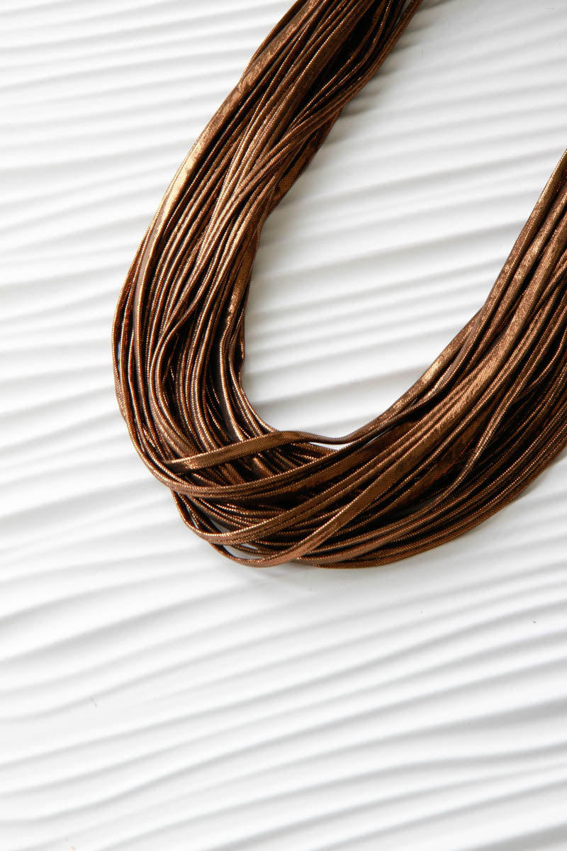 Infinity Scarf Necklace in Metallic Bronze &#39;Cocoa&#39;