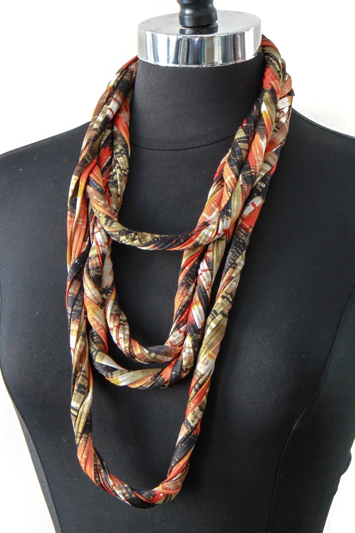 Orange Infinity Scarf Necklace &#39;Ginger Spice&#39;