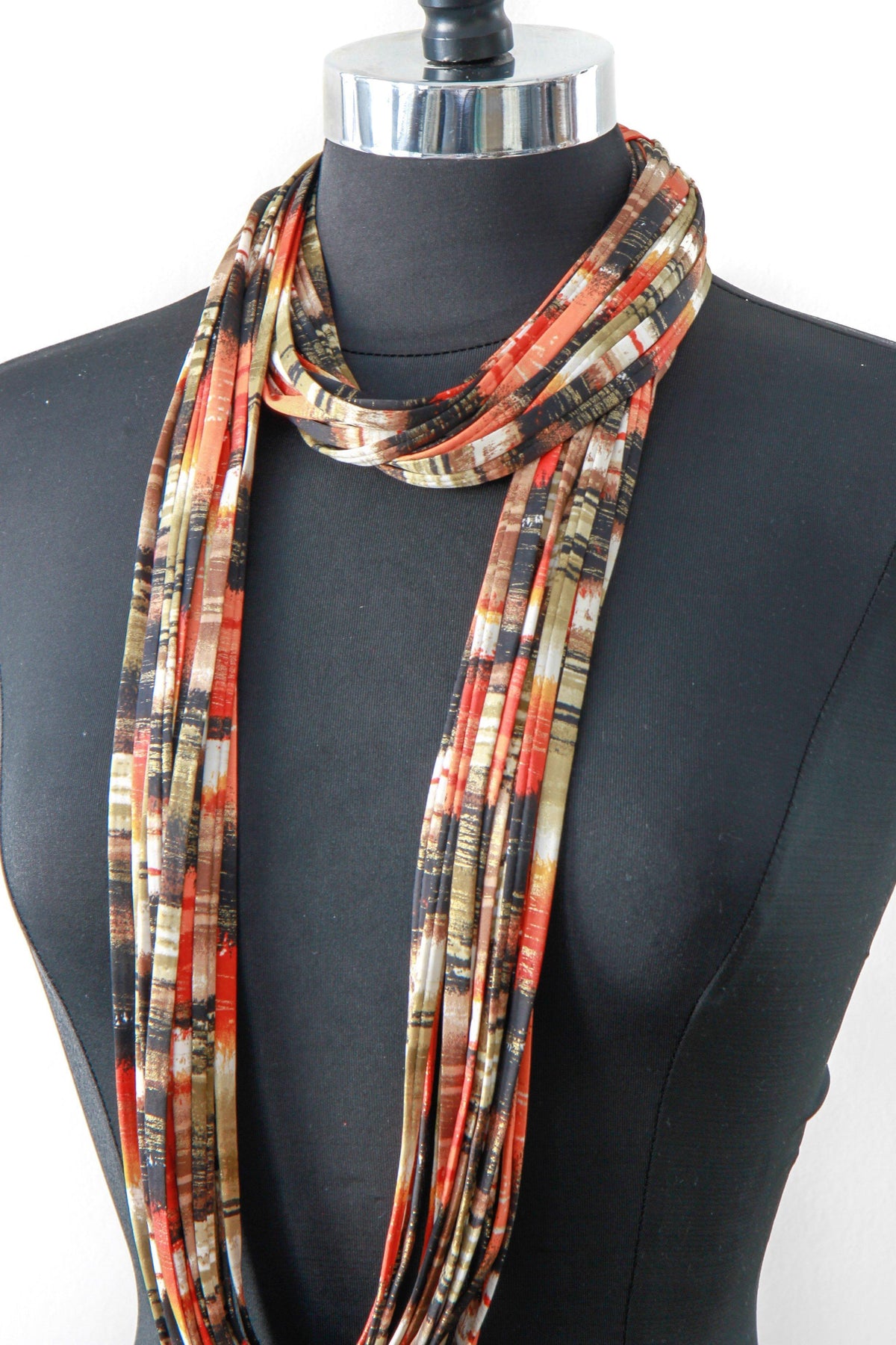 Orange Infinity Scarf Necklace &#39;Ginger Spice&#39;