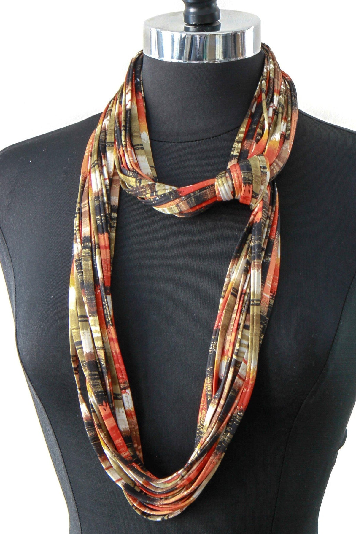 Orange Infinity Scarf Necklace &#39;Ginger Spice&#39;