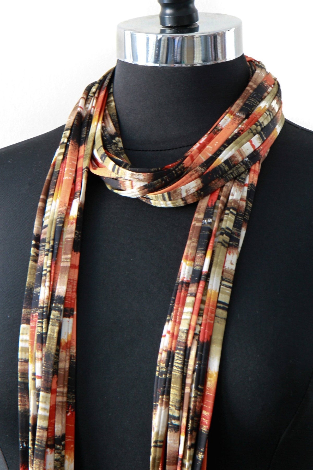 Orange Infinity Scarf Necklace &#39;Ginger Spice&#39;