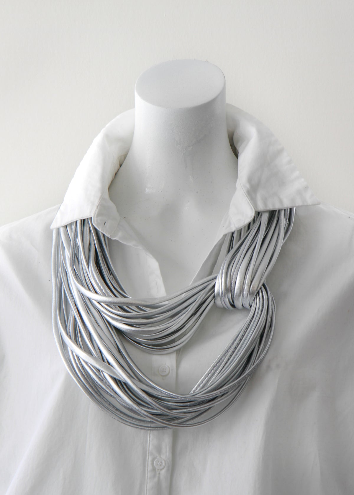 Light Silver Infinity Scarf  for Women &#39;Chrome&#39;