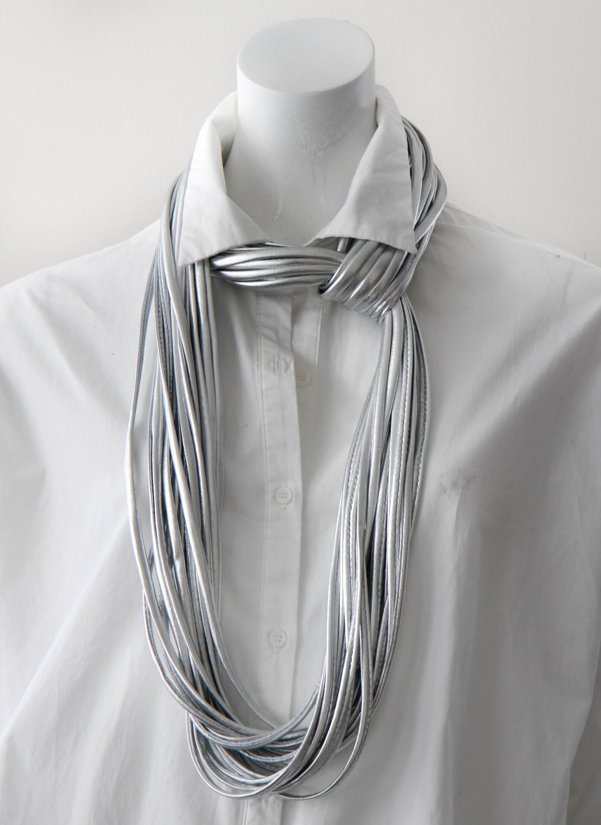 Light Silver Infinity Scarf  for Women &#39;Chrome&#39;