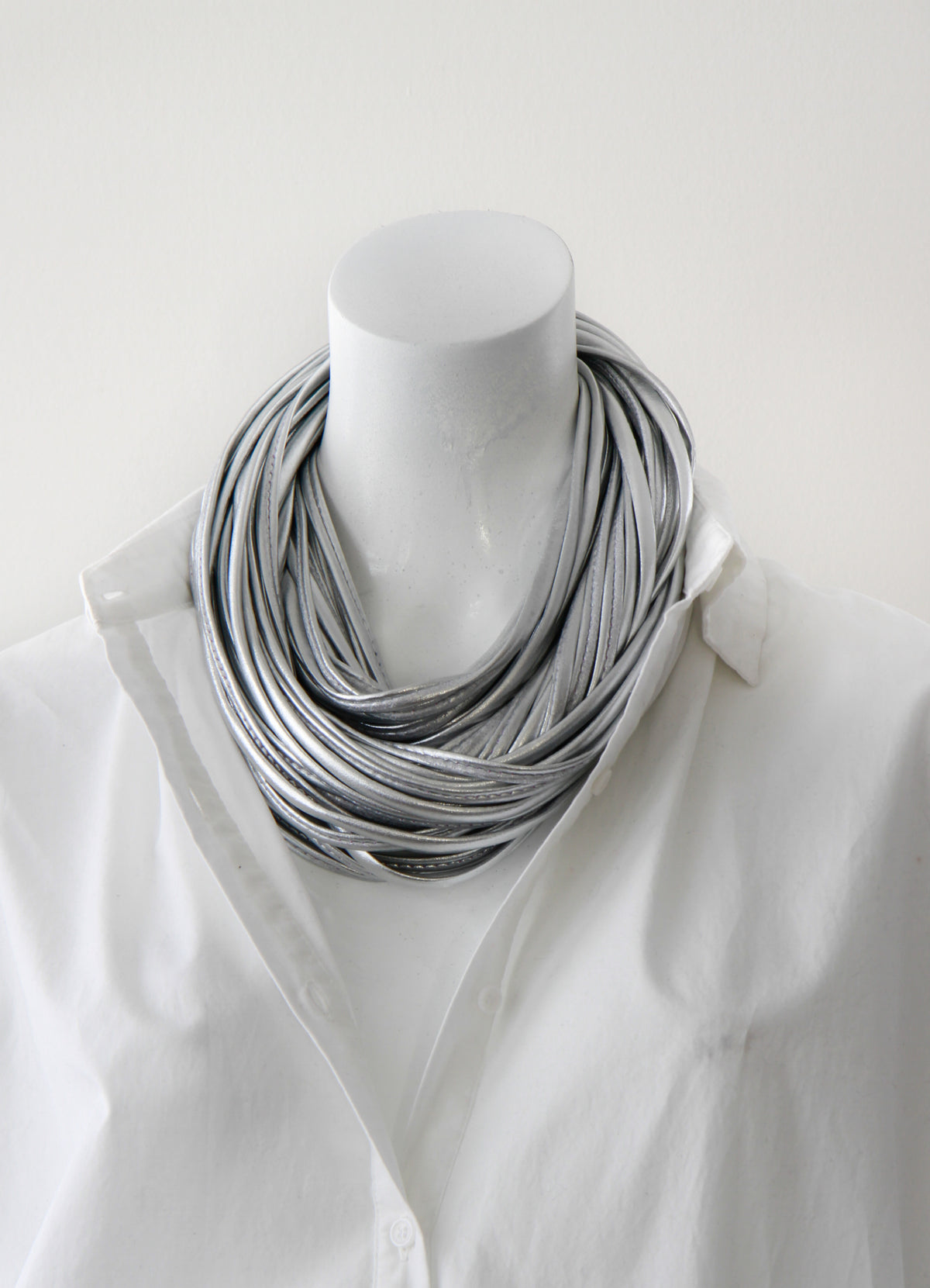 Light Silver Infinity Scarf  for Women &#39;Chrome&#39;