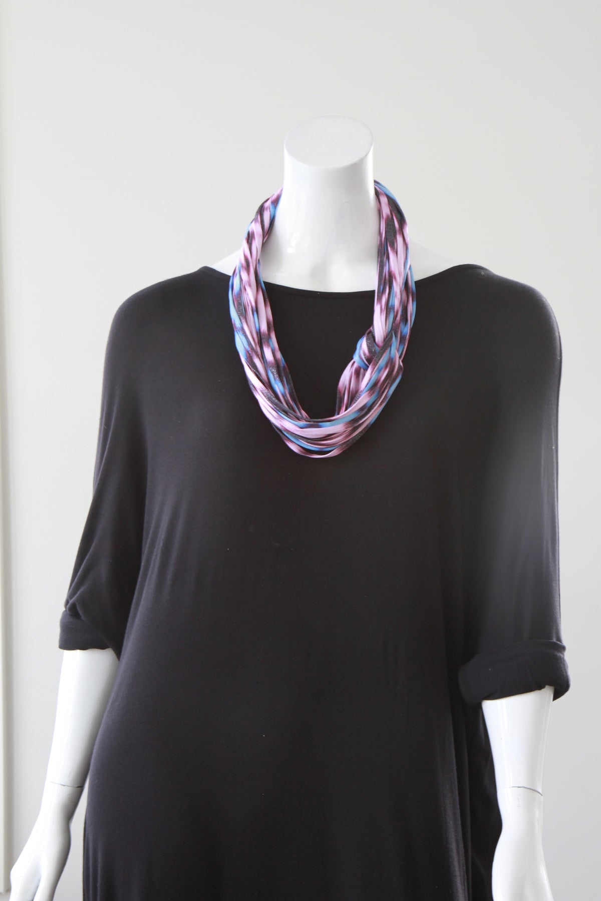 Ikat Print Infinity Scarf in Pink and Blue &#39;Sorbet&#39;
