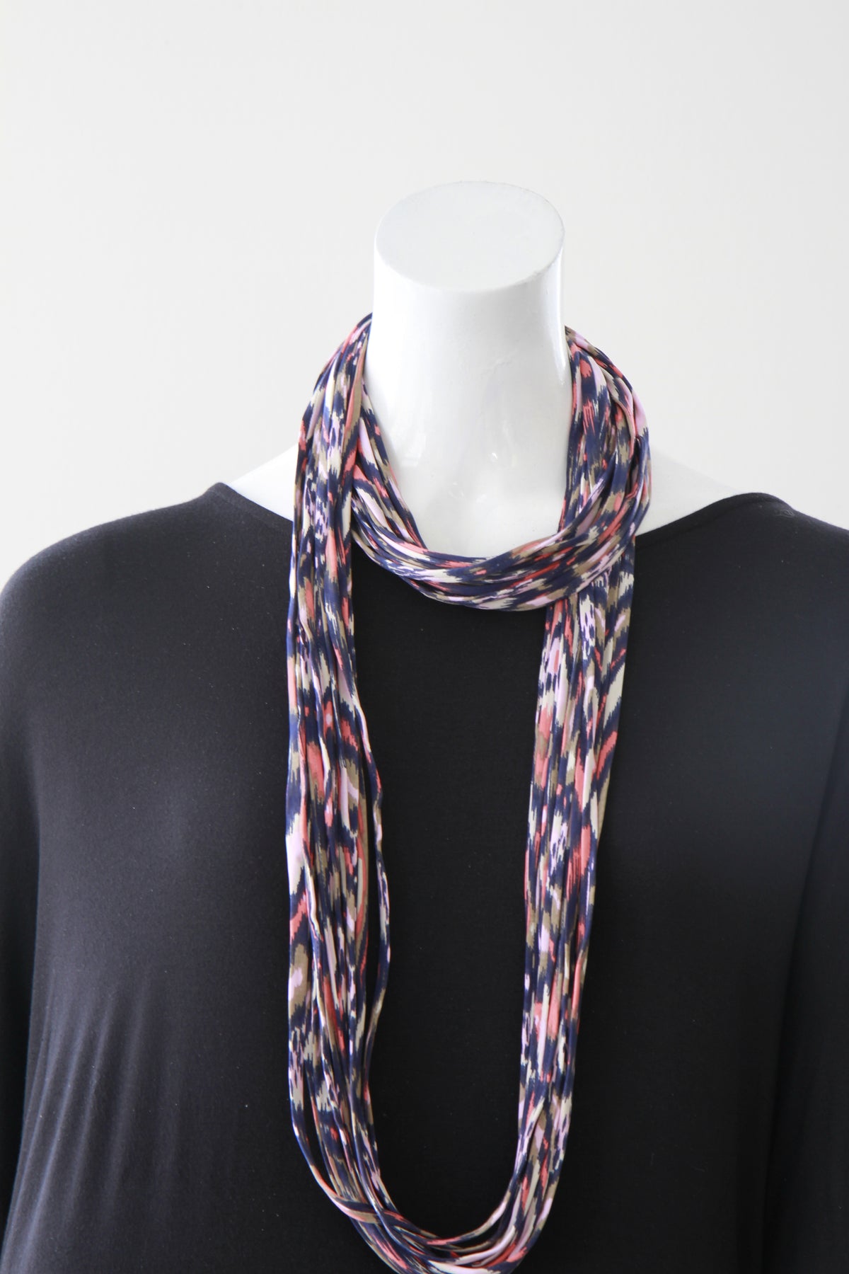Coral and Pink infinity Scarf &#39;Flurries&#39;