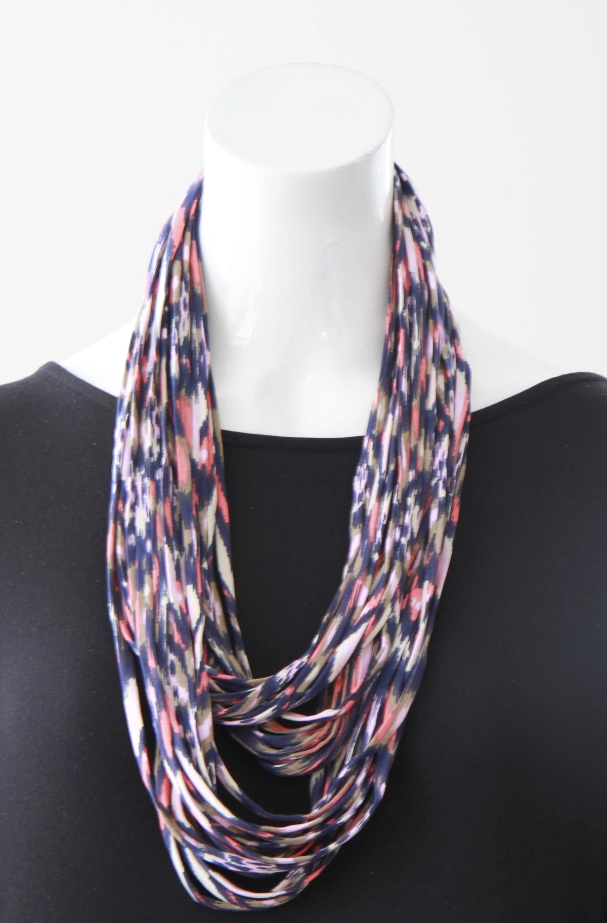 Coral and Pink infinity Scarf &#39;Flurries&#39;