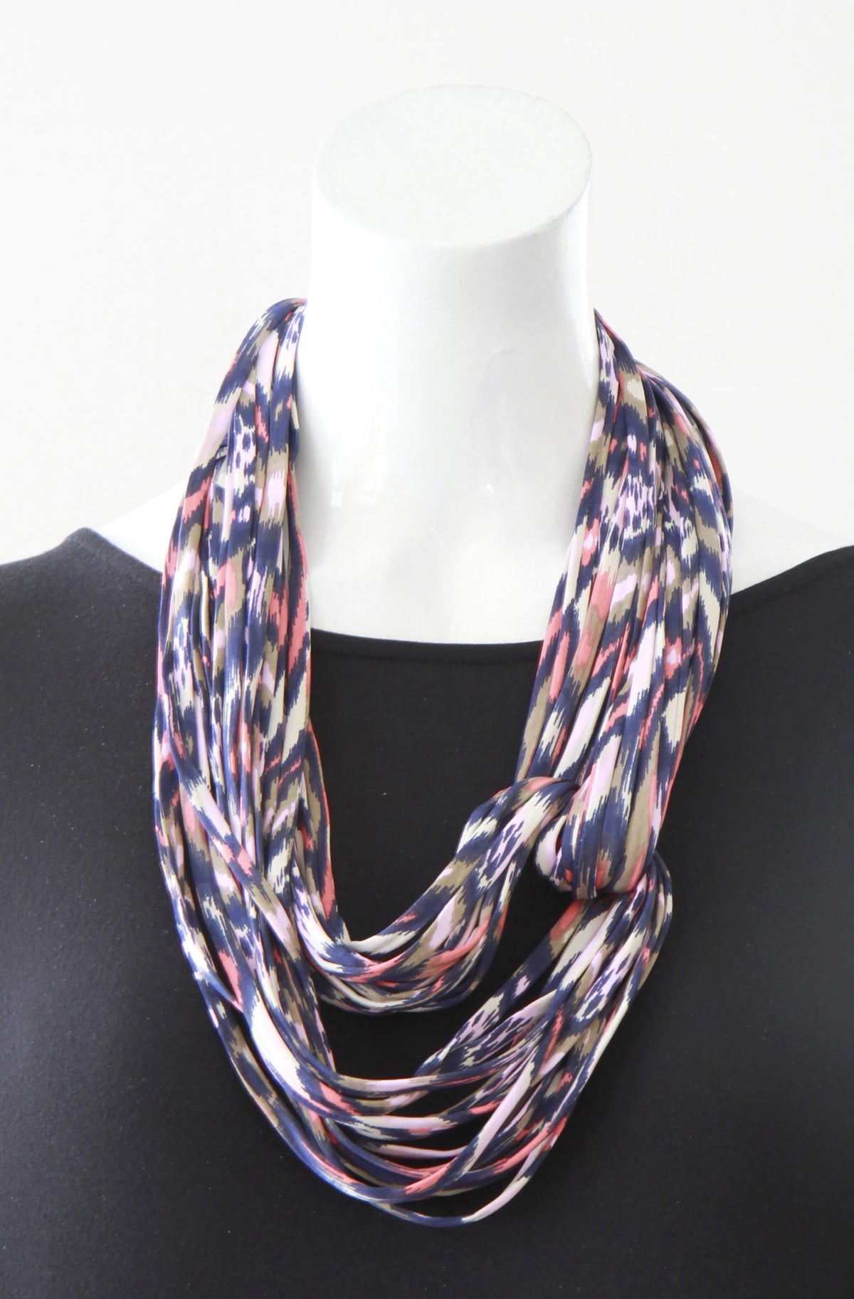 Coral and Pink infinity Scarf &#39;Flurries&#39;
