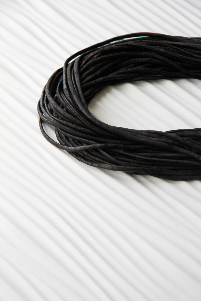 Black Vegan Leather &#39;Cracked Leather&#39;