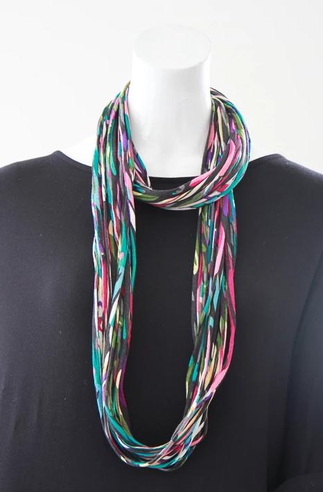 Infinity Scarf in Multi-Colour Print &#39;Paint Party&#39;