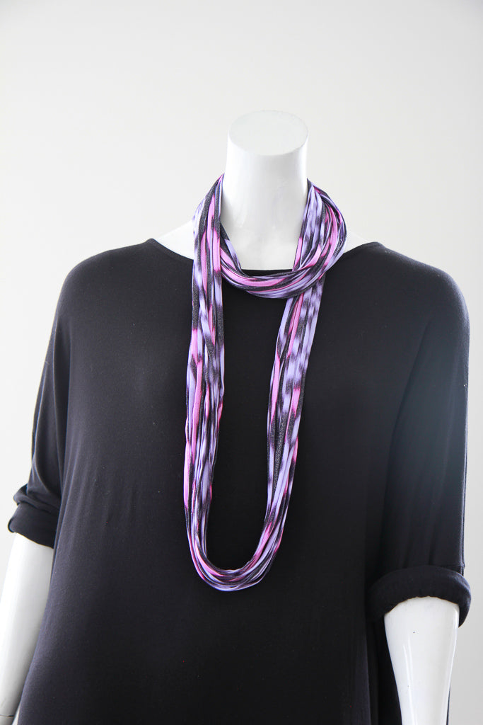 Ikat Print Infinity Scarf in Purple and Pink &#39;Sorbet&#39;