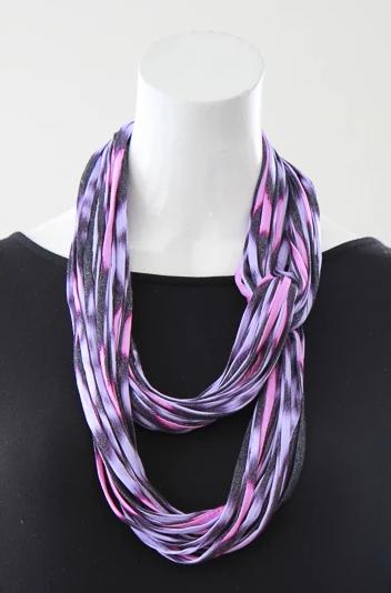 Ikat Print Infinity Scarf in Purple and Pink &#39;Sorbet&#39;