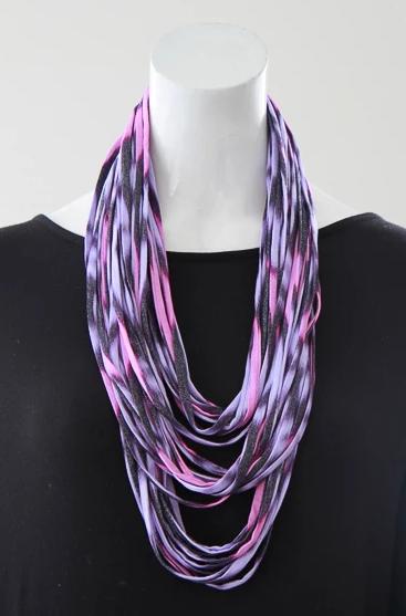 Ikat Print Infinity Scarf in Purple and Pink &#39;Sorbet&#39;