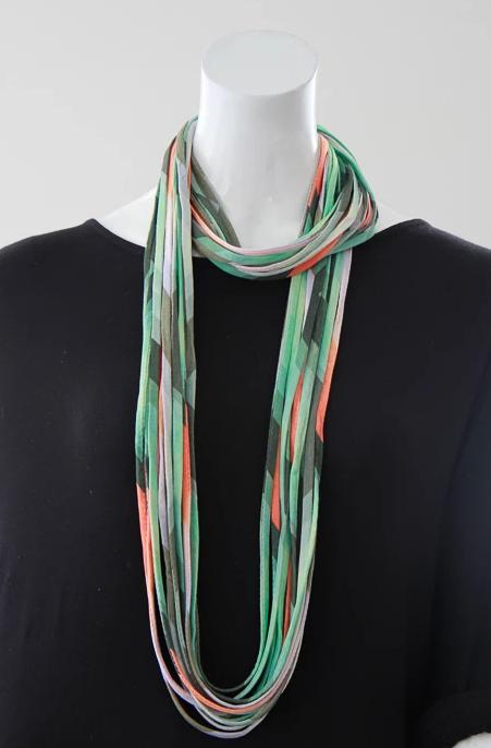 Infinity Scarf in Orange and Green &#39;Retro&#39;