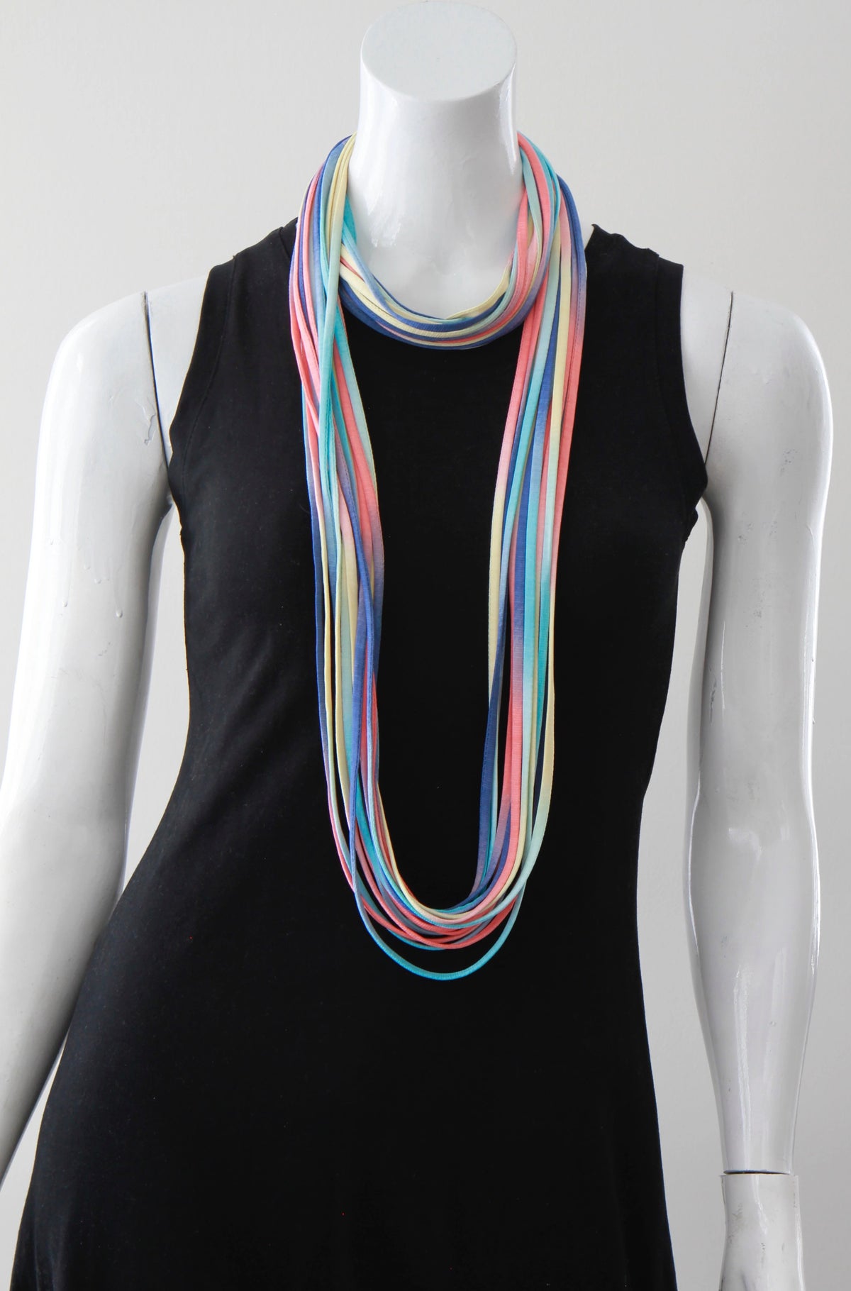 Infinity Scarf Necklace in Rainbow Ombre Print &#39;Macaroon&#39;