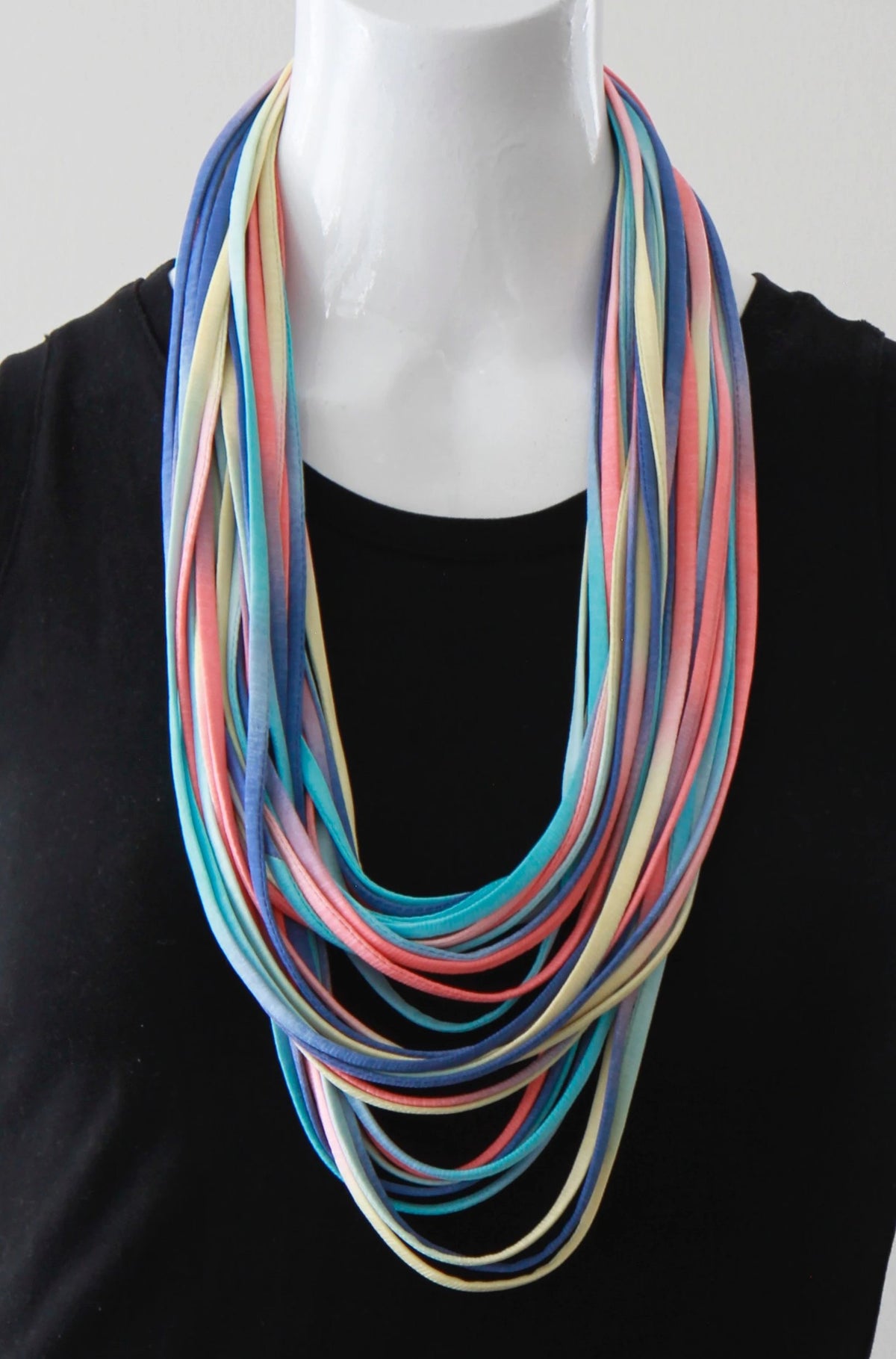 Infinity Scarf Necklace in Rainbow Ombre Print &#39;Macaroon&#39;