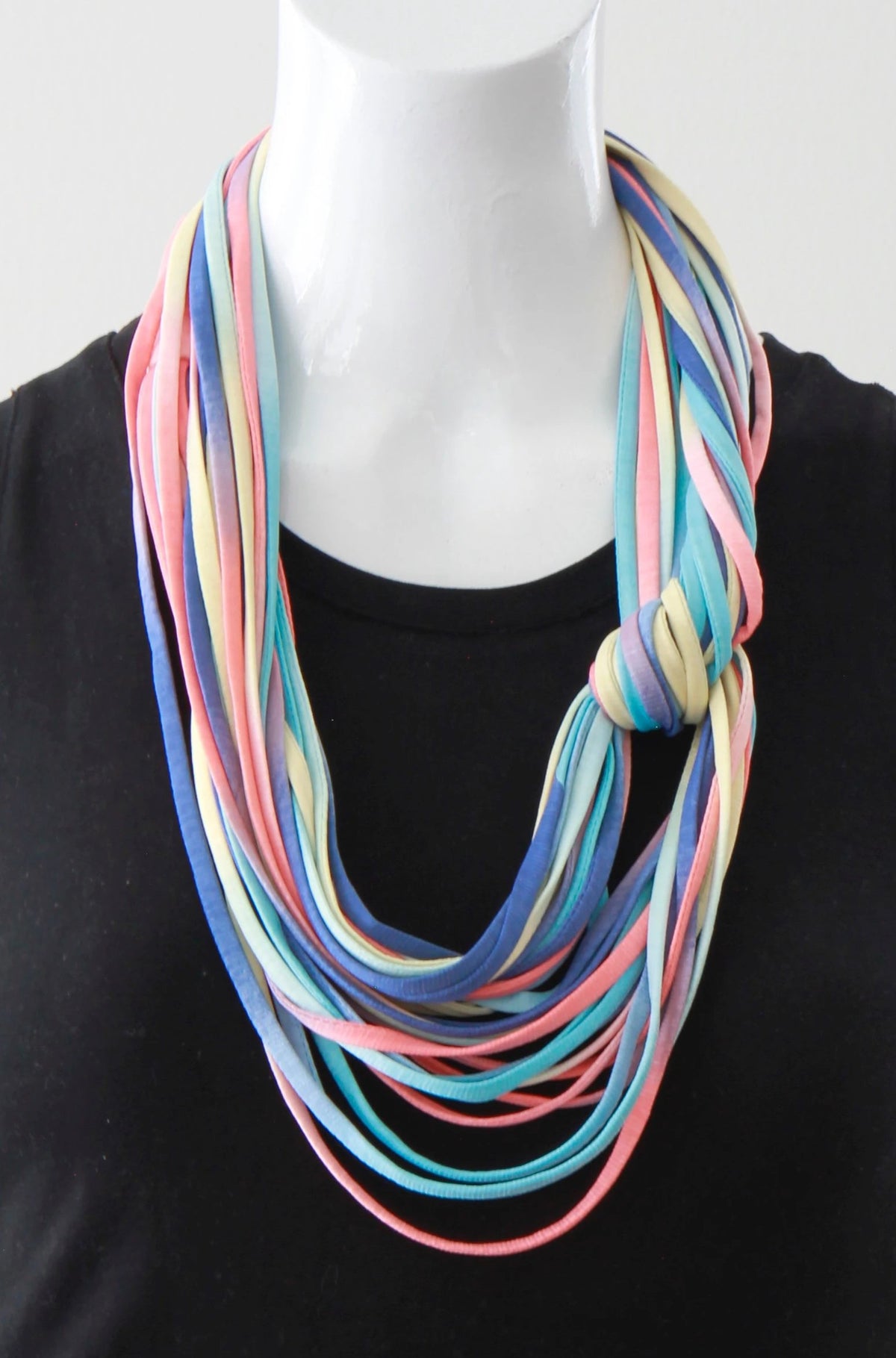 Infinity Scarf Necklace in Rainbow Ombre Print &#39;Macaroon&#39;