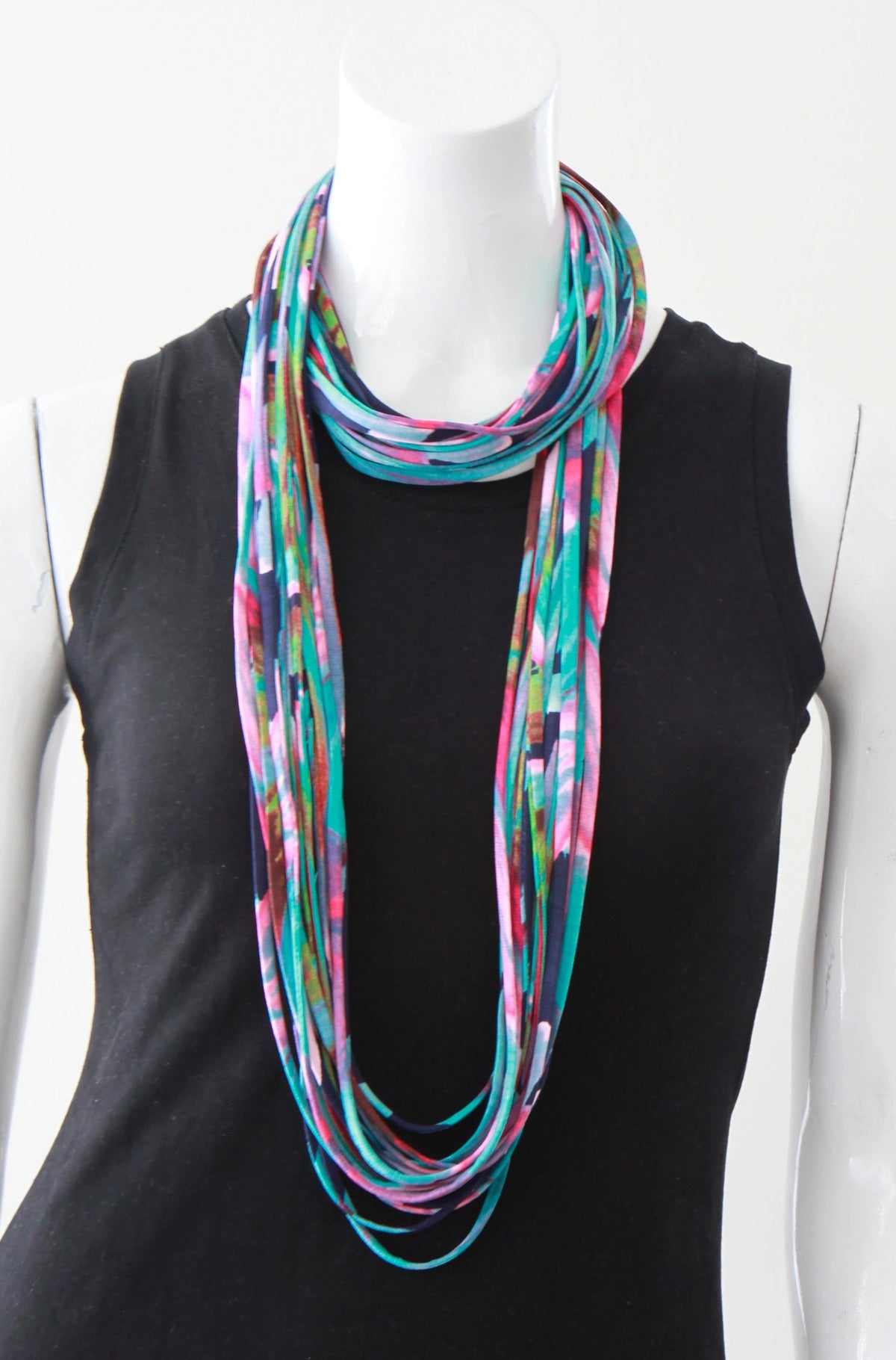 &#39;Full Bloom&#39; Multi-Coloured Infinity Scarf Necklace