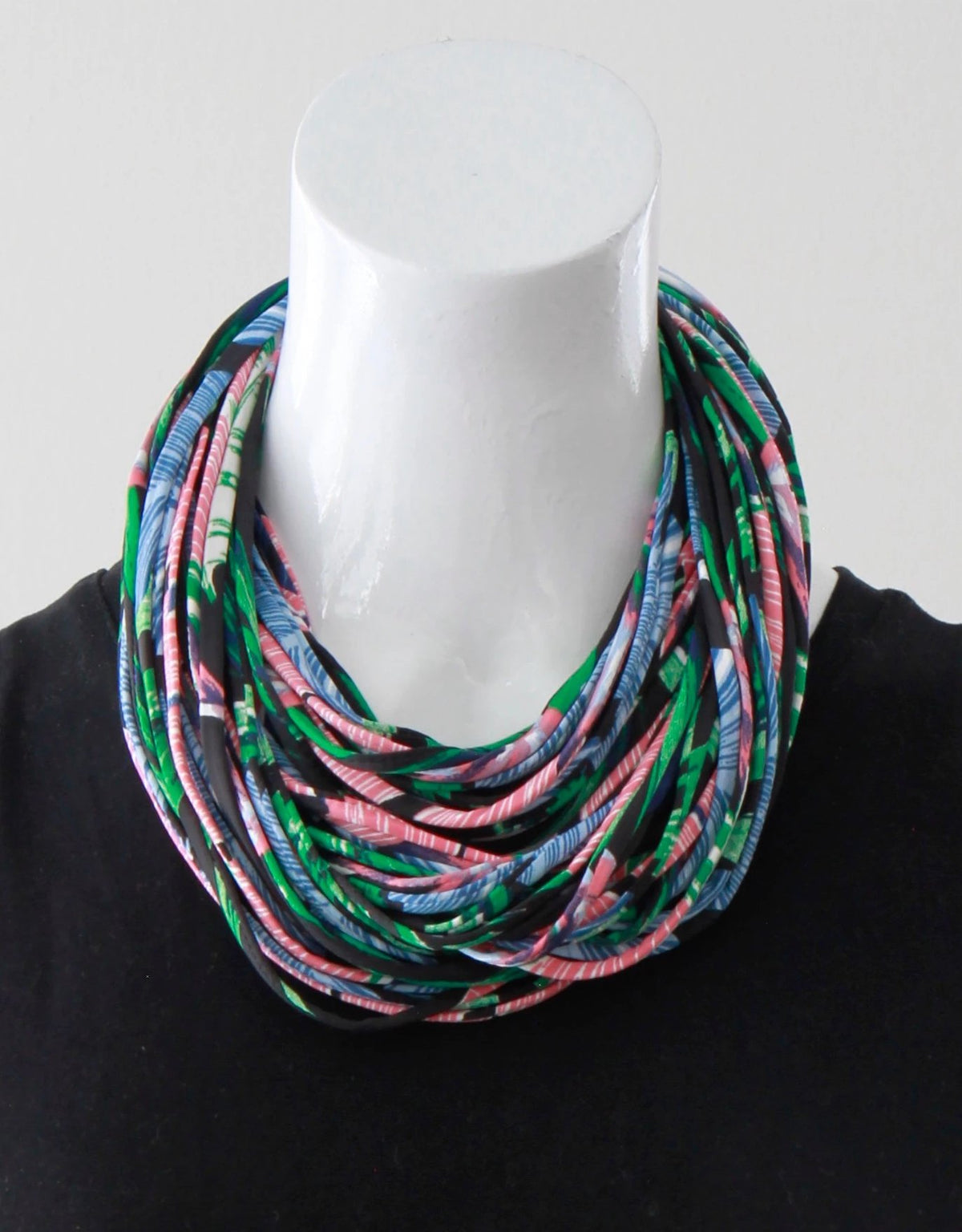 Leaf Print Infinity Scarf Necklace &#39;Palm&#39;