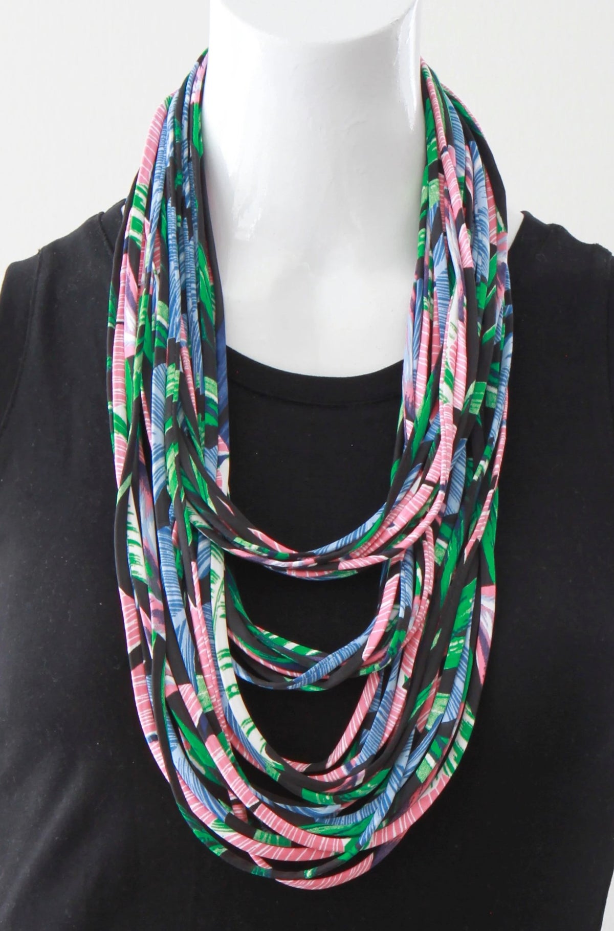 Leaf Print Infinity Scarf Necklace &#39;Palm&#39;