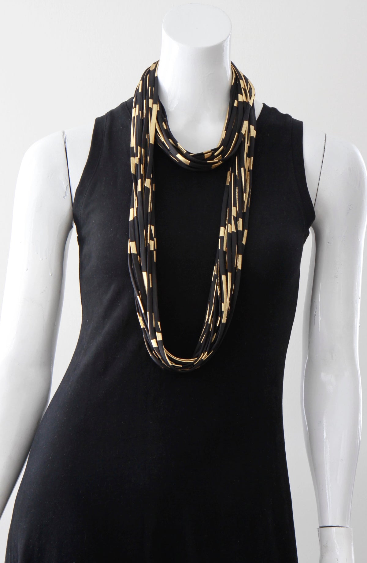 Black and Gold Infinity Scarf &#39;24 Karat&#39;