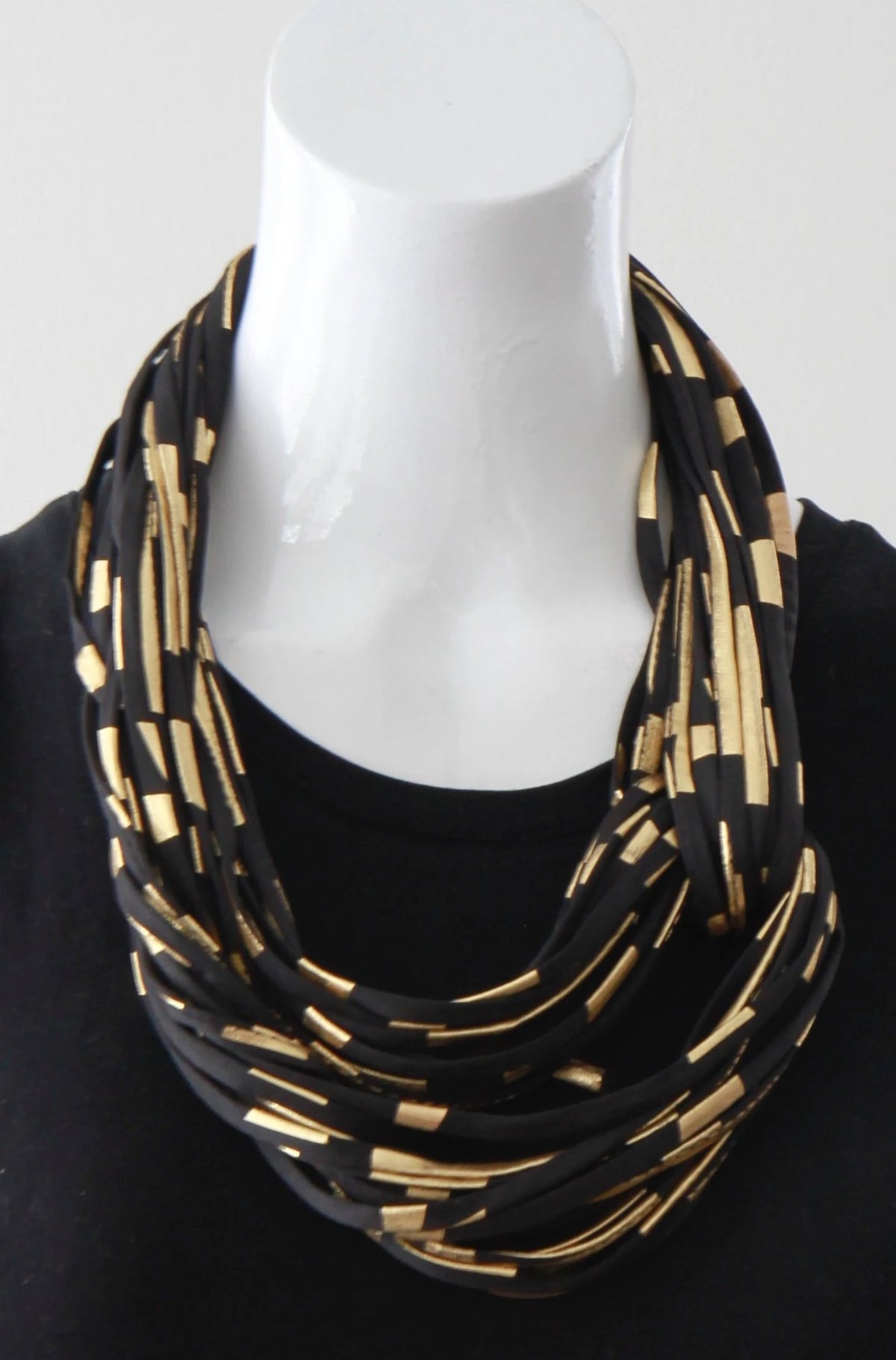 Black and Gold Infinity Scarf &#39;24 Karat&#39;
